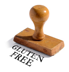 Wooden gluten free rubber stamp