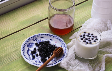 Yogurt with fresh blueberries