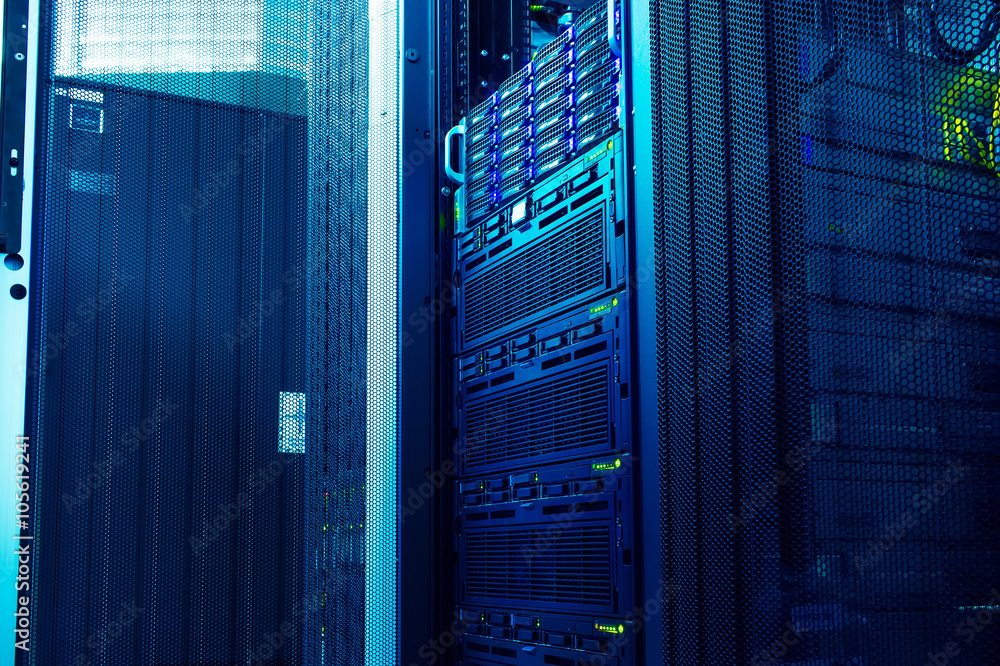 Poster light in modern mainframe storage in data center