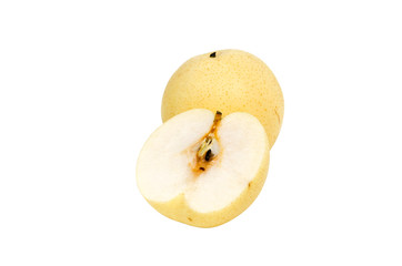 Fototapeta premium chinese pear with cut in half fruit