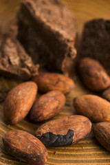 Chopped chocolate with cacao