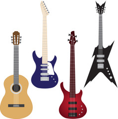 Obraz premium Vector set of guitars