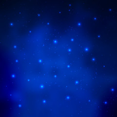 Naklejka na ściany i meble Abstract vector background with night sky and stars