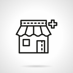 Pharmacy icon black line vector icon