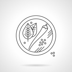 Mexican spices flat thin line vector icon