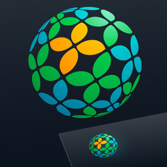 Abstract colorful sign. Logo for Media, Fashion, Cosmetics