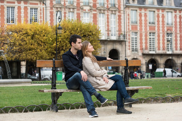 romantic couple in Paris