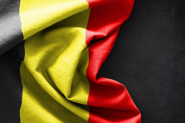 Flag of Belgium on blackboard background