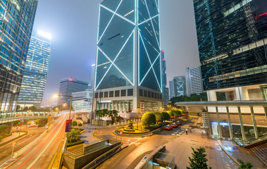 Fototapeta na wymiar Modern skyline of Hong Kong at night