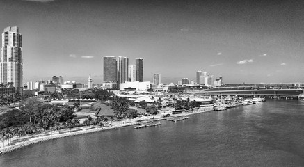 Downtown Miami, Florida. Amazing aerial view