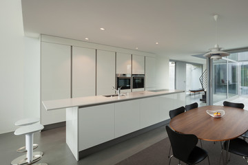 modern house, dining room