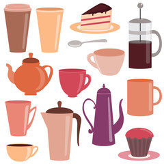 Collection of tea and coffee items