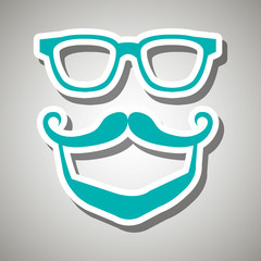 mustache and glasses icon design