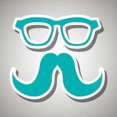 mustache and glasses icon design