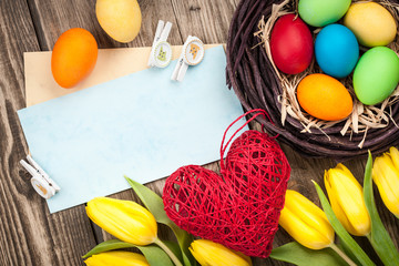 Easter background with blank card