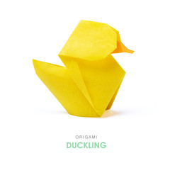 Origami yellow duckling