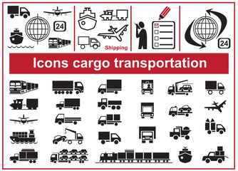 Icons cargo transportation
