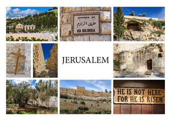 Landmarks of Jerusalem - photo collage