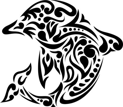 illustration of dolphin tattoo art