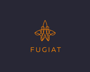 Abstract aircraft  logo icon design. Line plane premium symbol. Start up universal vector sign.