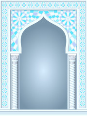 Architectural arch in Arabic or other Eastern style, entrance, doorway