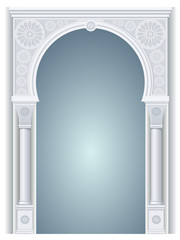 Architectural arch in Arabic or other Eastern style, entrance, doorway