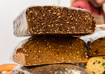 Bread with sunflower seeds.