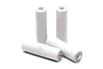 AA battery on white background.
