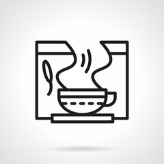 Healing herbal tea black line vector icon