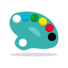 Colorfull palette icon with shadow on white background