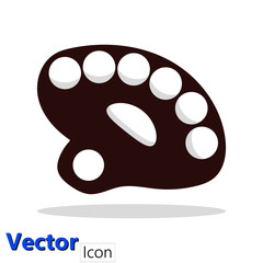 Dark vector icon of palette on white background