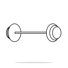 White barbell icon, web illustration, sport