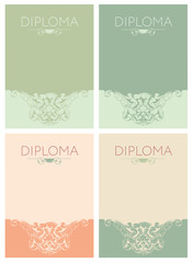 Diploma design template in baroque style