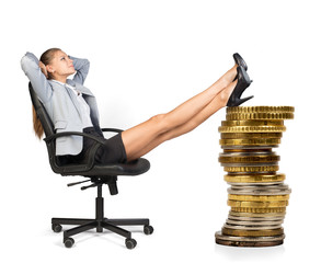 Businesswoman sitting on chair