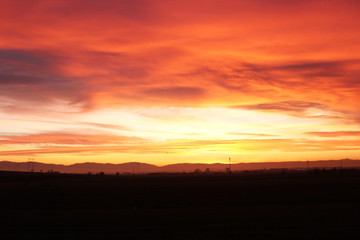 Fototapeta na wymiar Blurred sunset sky background 