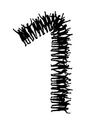 Large group of people in number 1 one form. Vector illustration