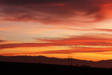 Blurred sunset sky background 