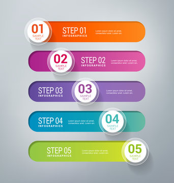 Five Steps Infographics Banners