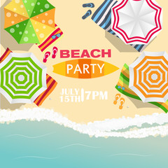 Beach Summer Party Poster Vector Illustration