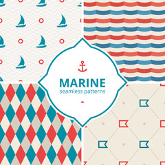 Obraz premium Marine seamless pattern