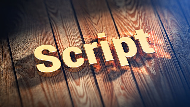 Word Script on wood planks