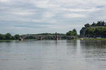 Pont d'Avignon and Rhone river
