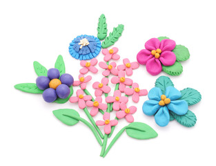 Plasticine flowers.