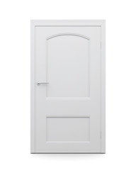 White door on an isolated background. 3d render image.
