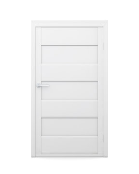 Door on a white background. Front view. 3d illustration.