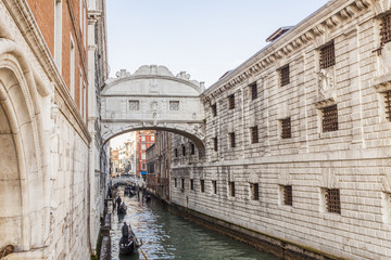 Fototapeta na wymiar Bridge of Sighs, Ponte dei Sospiri in Venezia, Venice Italy
