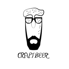 abstract hipster guy in form of beer glass