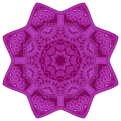Vector color mandala. Mehndi style.
