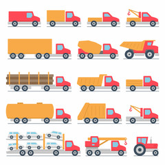 Trucks icons set