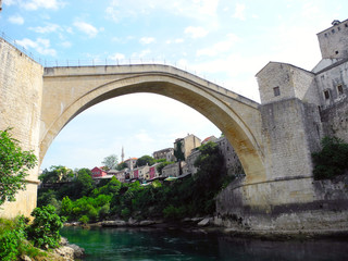 Fototapeta na wymiar Old Bridge in the city of Mostar.